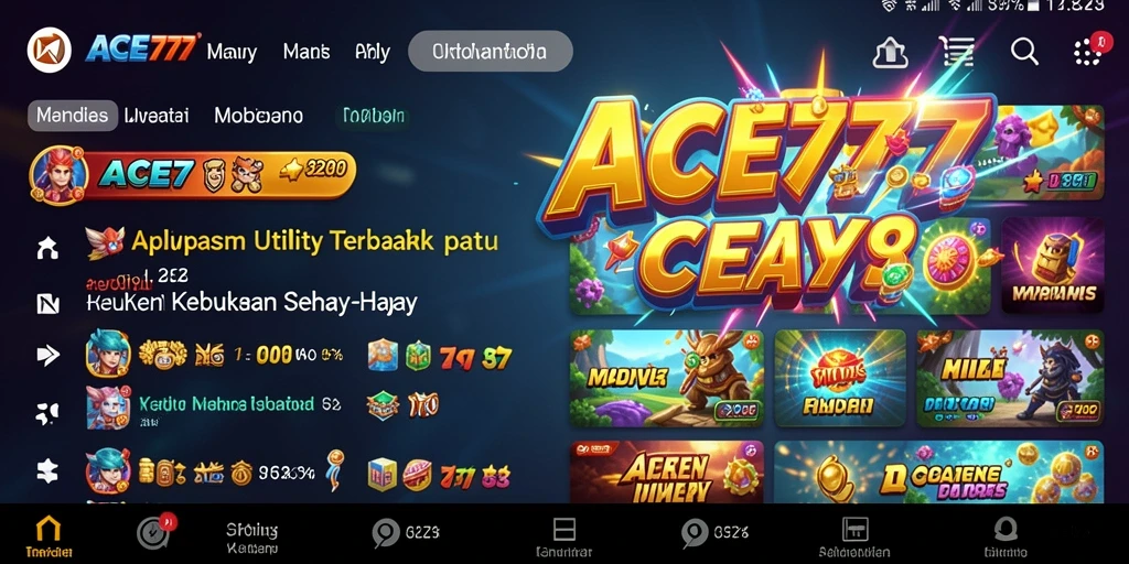 Tampilan antarmuka ACE777 yang intuitif dan mudah digunakan.
