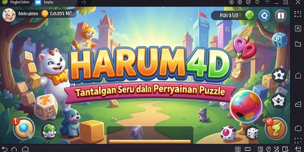 Tampilan gameplay menantang dalam HARUM4D yang penuh warna.