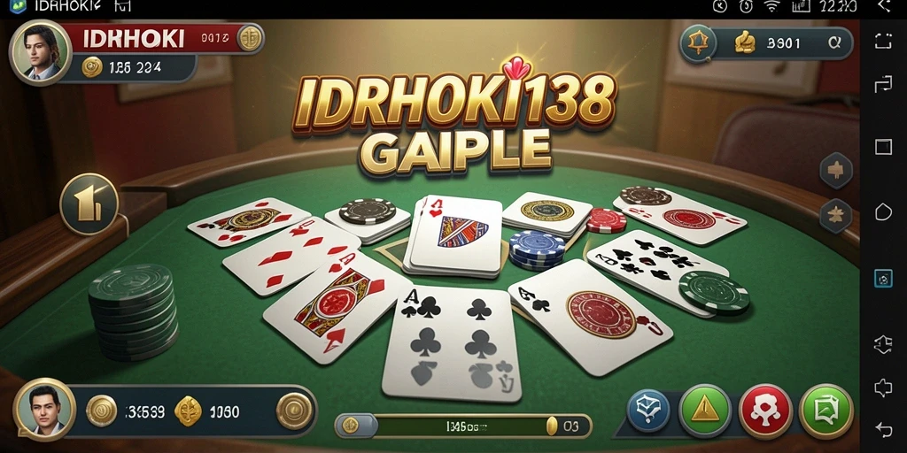 Screenshot permainan IDRHOKI138 yang menampilkan suasana bermain Gaple.
