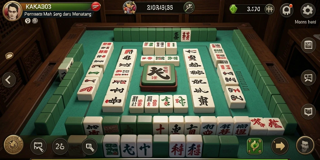 Screenshot gameplay KAKA303 yang menampilkan keseruan permainan Mahjong.