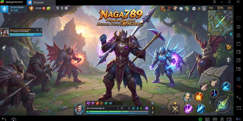 Tangkapan layar utama NAGA789 menampilkan aksi seru dalam pertempuran MMORPG.