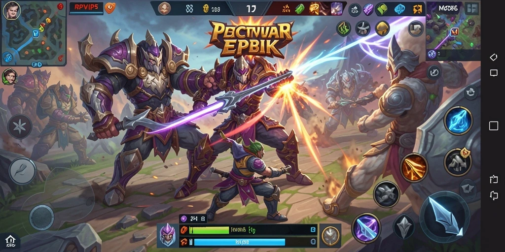 Tangkapan layar gameplay RPVIP5 menampilkan aksi pertempuran yang mendebarkan.